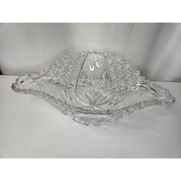 McKee Innovation EAPG Cut Crystal Fruit Bowl Floral Nearcut Pattern Antique - Picture 2 of 7